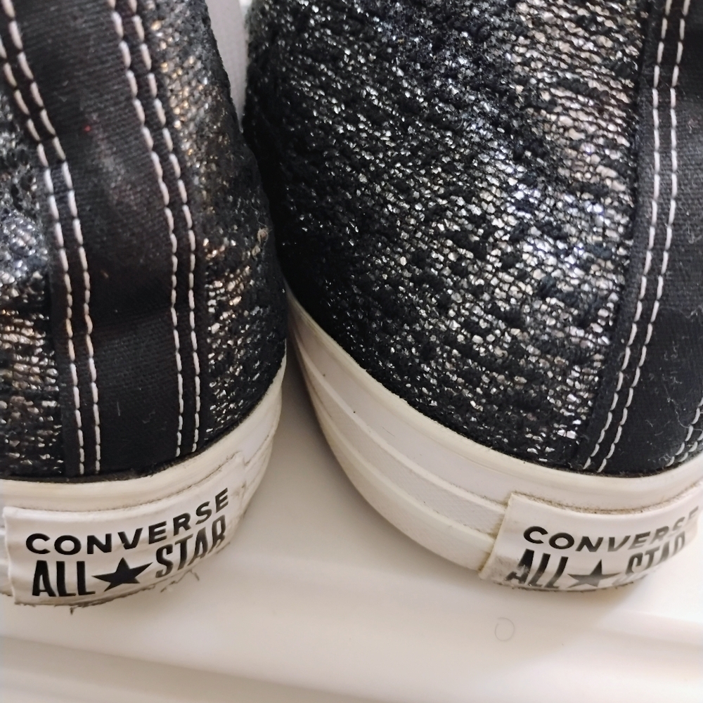 Converse Black Sparkle Sneakers  Man/Women's - Picture 5 of 12